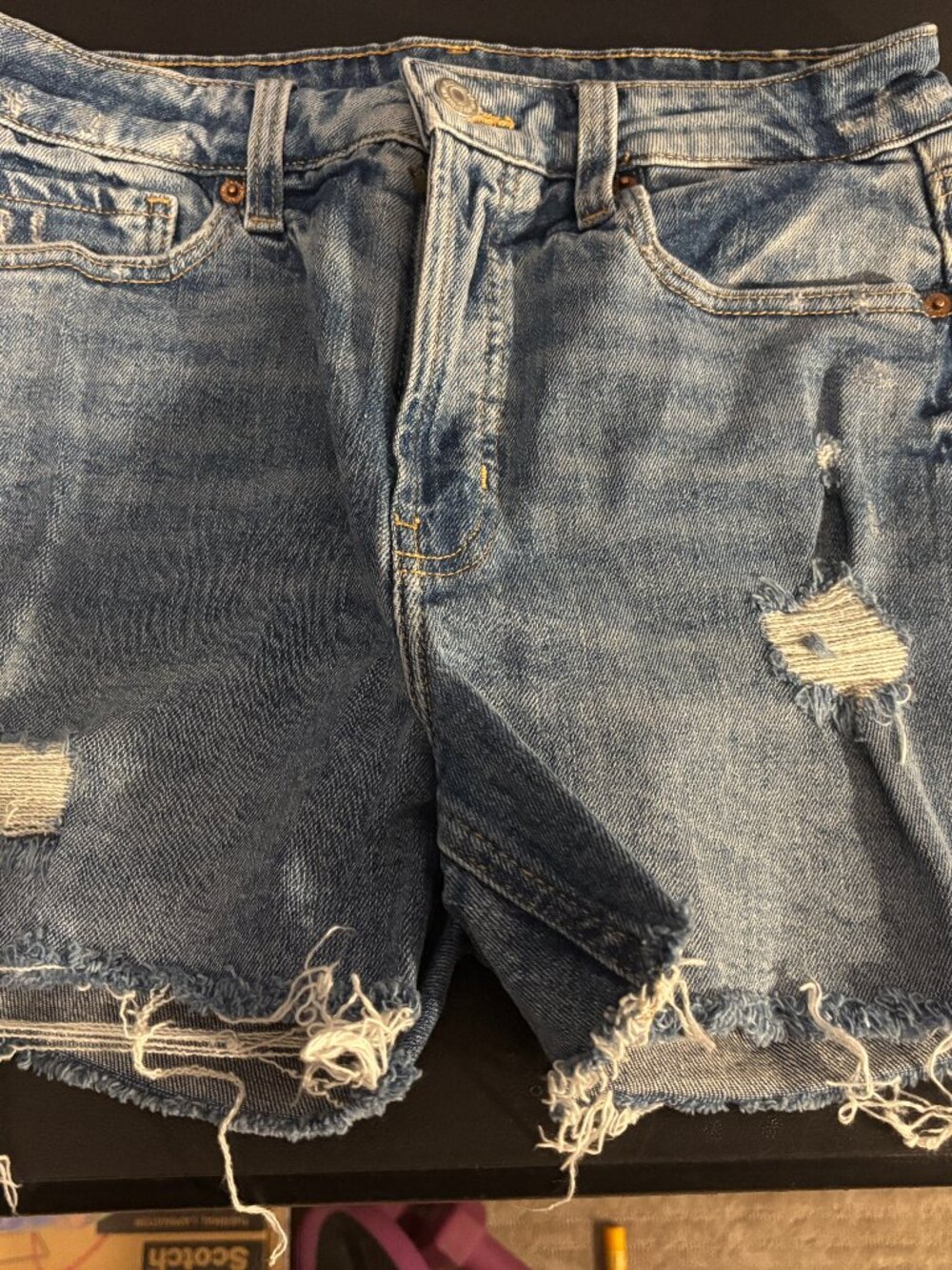 Old Navy O.G. Short Womens Denim Cutoff Jean Shorts Sz 6 Frayed Distressed